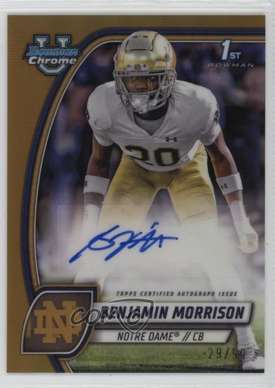 2024 Bowman U Chrome Prospect Gold Refractor /50 Benjamin Morrison Auto 17wa