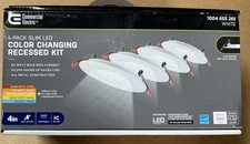 Commercial Electric Ultra Slim Integrated LED 4 in Round Adj Color Temp (4PK)