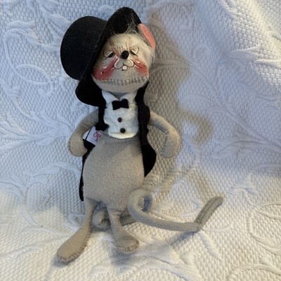 Vintage Annalee Mouse in Black & White Top Hat and Tails