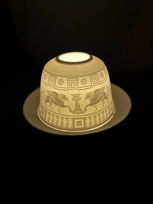 Vtg Jefferson Monticello Griffin Lithopane Luminary Fairy Light