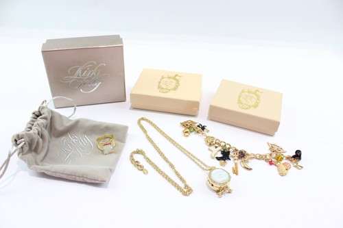 Kirk Folly Jewellery Gold Tone Charm Bracelet Man In Moon Signed Branded x 3
