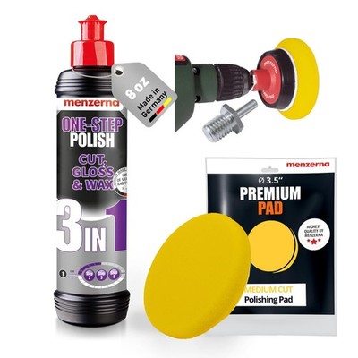 menzerna 3in1 Polishing Set   One-Step Polish (8oz) + Drill polishing set