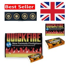 14 Quickfire Natural Wood Firelighters - Easy, Safe & Long-Burning BBQ Essential 0.64 per lighter