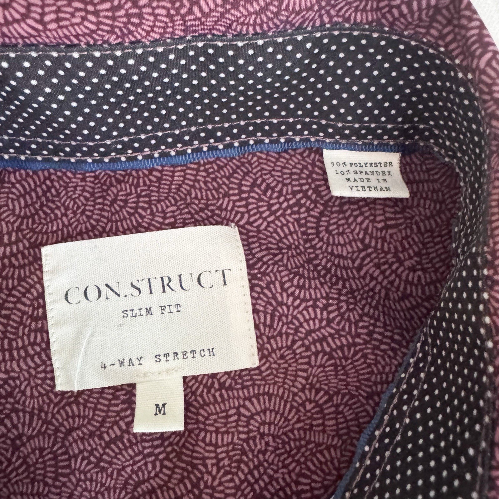 Construct Slim Fit Button Down Mens MEDIUM Long S… - image 3