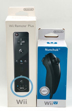 Nintendo WiiU Wii U Remote Plus und Nunchuk Controller schwarz OVP Original