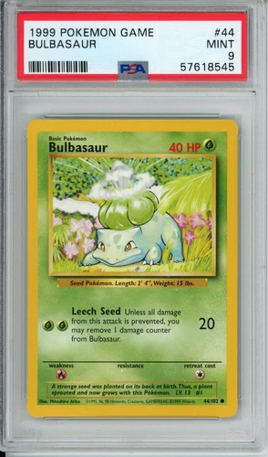 Pokemon Base Set Bulbasaur #44 PSA 9