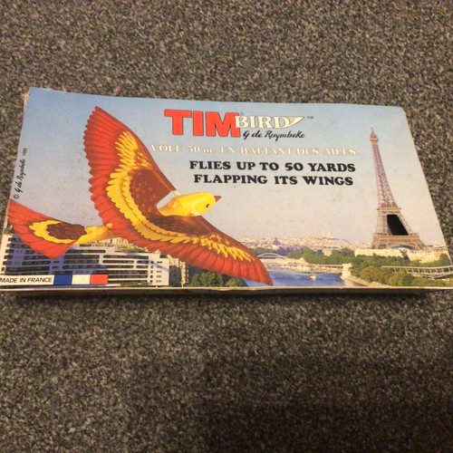 Vintage French Toy Tim De Ruymbeke Ornithopter Toy Wind Up Flying Bird 1970s