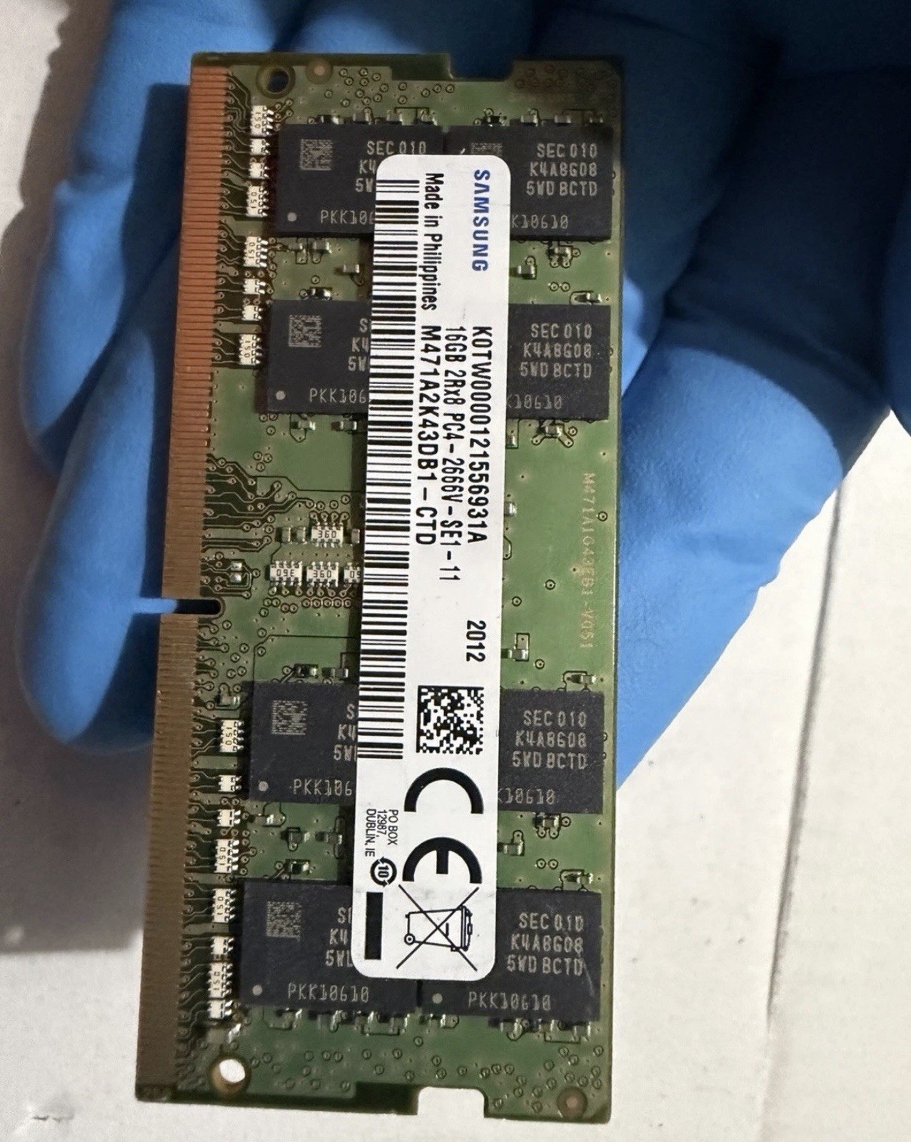 SAMSUNG 16GB DDR4 SO-DIMM 2666MHz PC4-21300 Laptop Memory