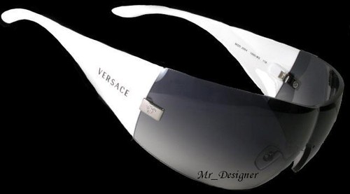 NEW Genuine VERSACE Shield Men Women Sunglasses VE2054 White Black 10008G 100187