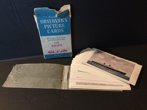 Warner's Observer's Picture Cards VIII vaisseaux complet 32 cartes vintage set 1955 en boîte - Photo 3/10