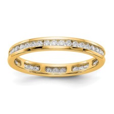 14K Yellow Gold 1/2ct Lab Grown Diamond Channel Set Eternity Band Ring Size 6