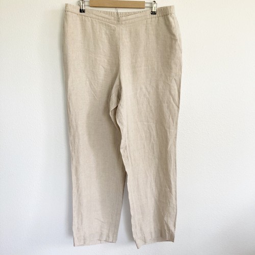 J Jill Love Leinenhose Damen L hellbraun Pull On Crop Knöchel Gummibund Freizeit