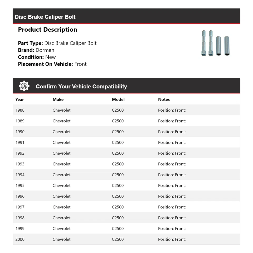 Pinza de freno de disco delantera para Chevrolet C2500 Dorman 1988-2000 1989 1990 Foto 2 de 4