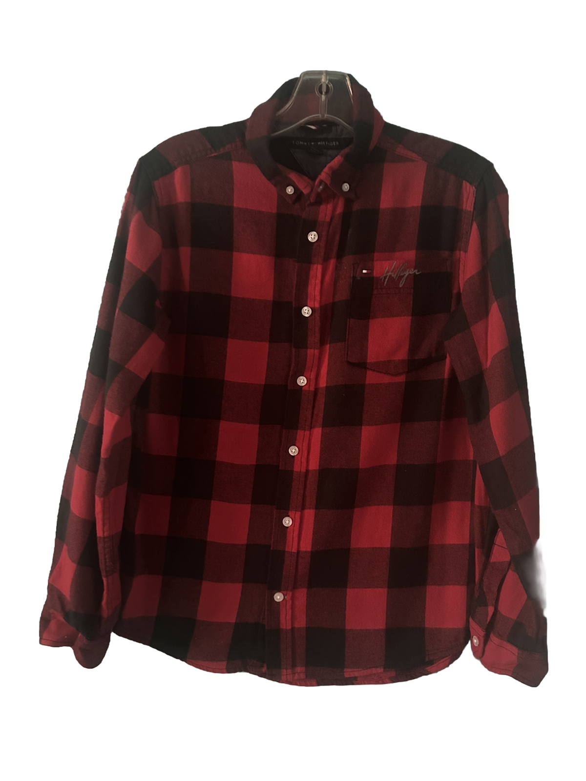 Tommy Hilfiger Checkered Plaid Long Sleeve Button Down Youth Boy’s Shirt.L(16-18