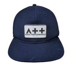 Add2 Performance Snapback Trucker Hat Blue OS Adjustable Mesh Back Branded Bills