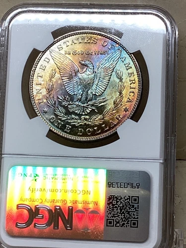 1886 morgan dollar NGC MS-62 - Great Rainbow Toning on reverse (under grade?)