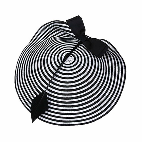 Women Straw Arrow Fascinator Cocktail Saucer Hat Party Wedding Headpiece Cap - 第 3/8 張圖片
