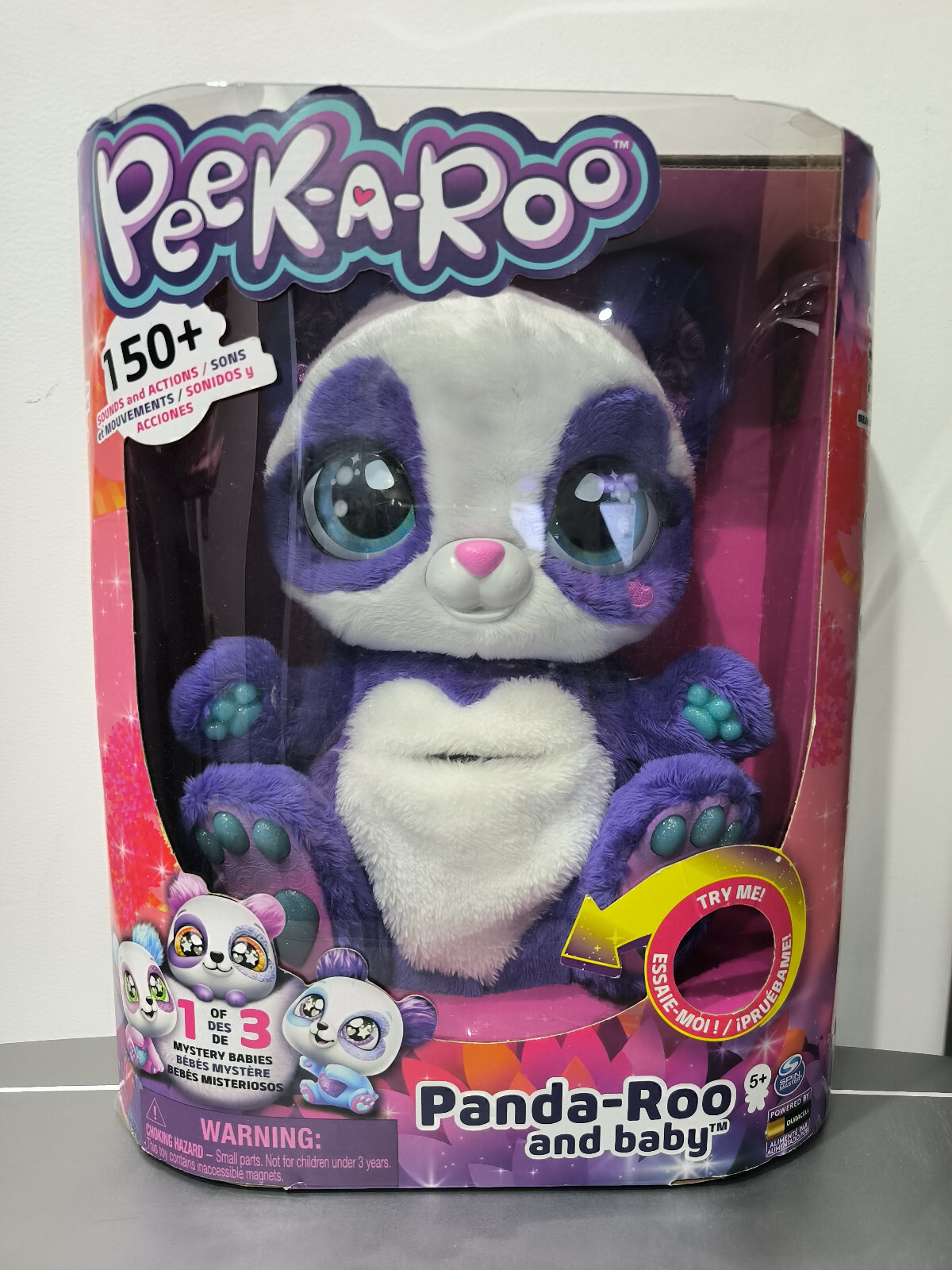 Peluche interactive Peek A Roo maman panda et bébé surprise pour des moments tendres