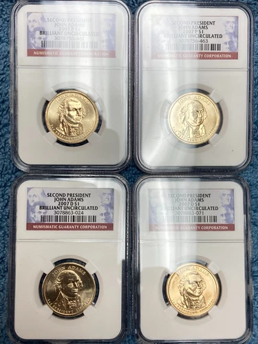 2007- D & P Presidential $1 John Adams NGC, BU