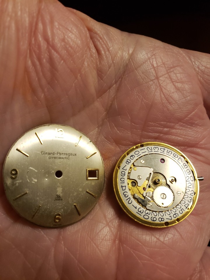 GIRARDPERREGAUX GYROMATIC WATCH39JDIAL & MOVEMENT(FOR PARTS OR