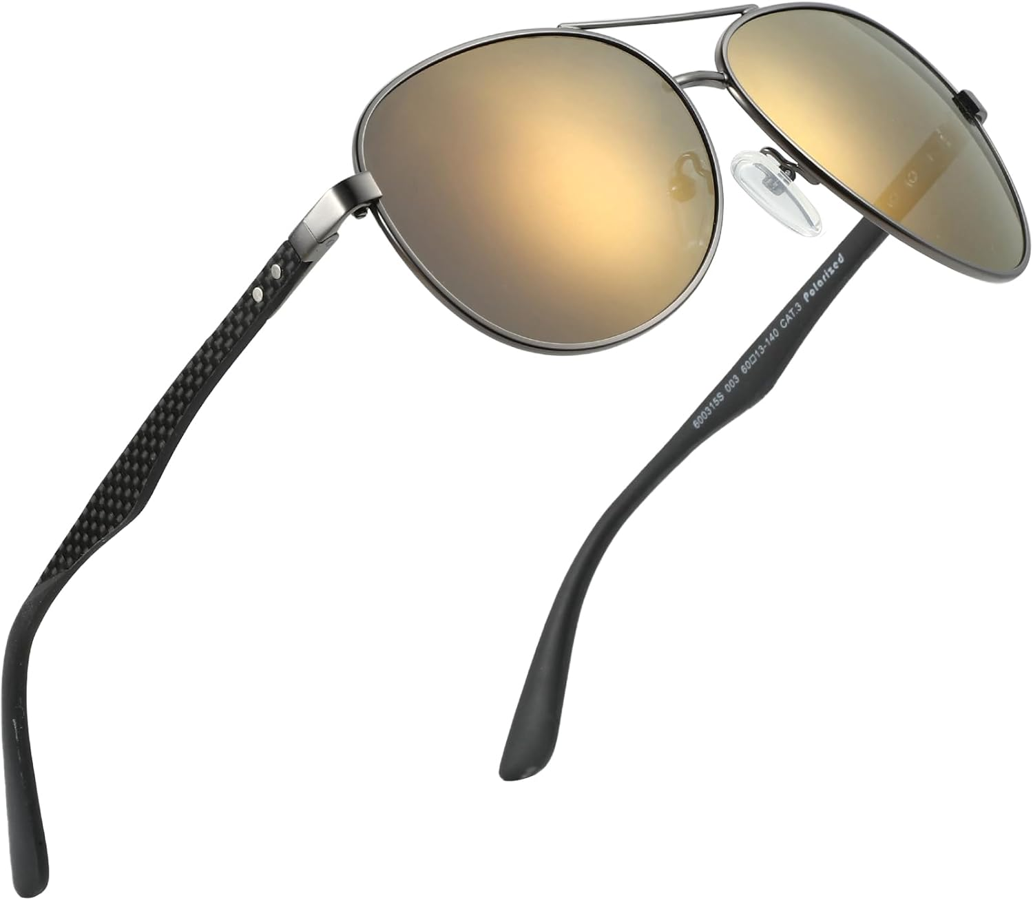 Polarized Aviator Sunglasses for Men Carbon Fiber Temple Pilot Sun Glasses with