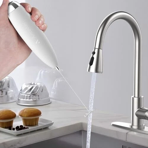 Milk Frother, Electric Whisk, Matcha Whisk, Upgraded Matcha Whisk Drink White