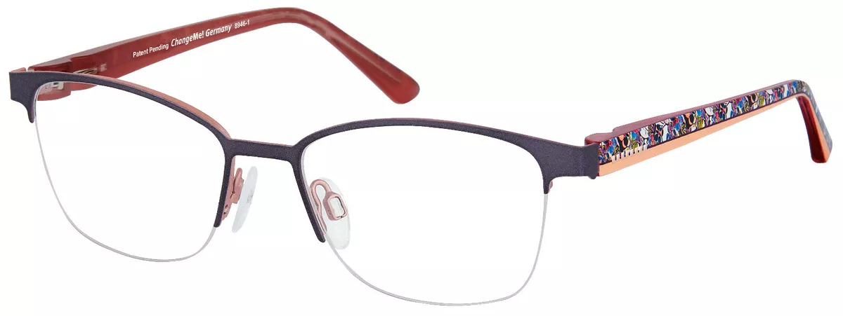 Damen Change me Brille 2742 2 aus Metall Halbrand grau rose 