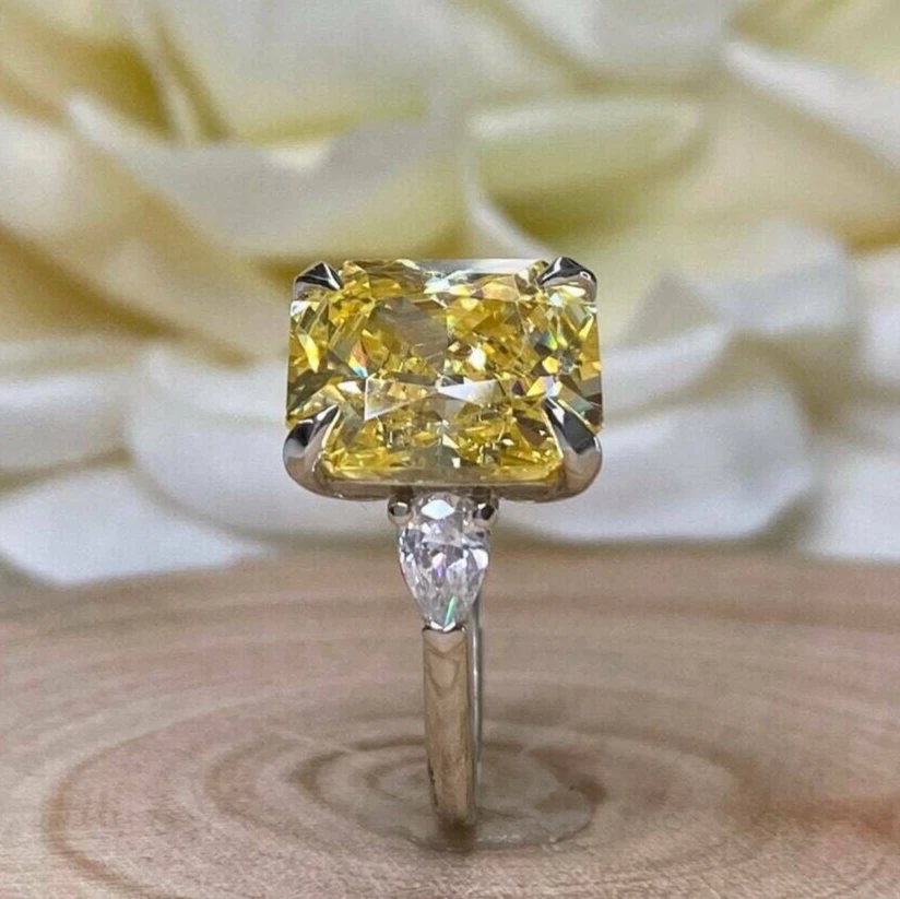 Canary yellow deals moissanite