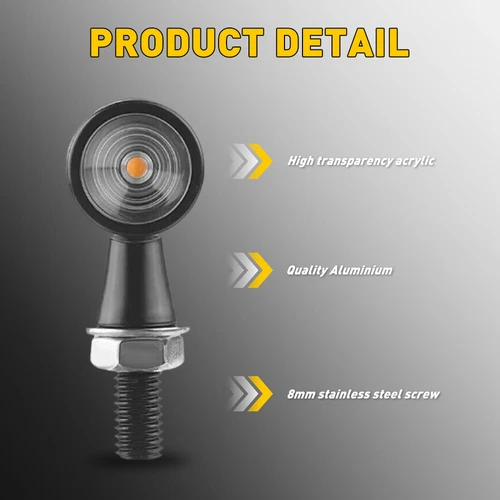 4Pcs Motorcycle LED Bullet Mini Turn Signal Light Blinker For Bobber Cafe Racer - Bild 8 von 13