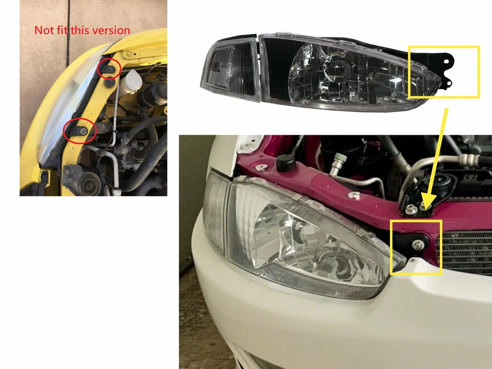 Mirage MK5 95-03 Guía LED Ojo de Ángel Proyector Faro BK para Mitsubishi LHD Foto 2 de 4