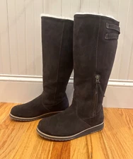 EMU Australia Sz 7 Paroo W11165 Brown Suede Merino Wool Lined Zip Up Boots