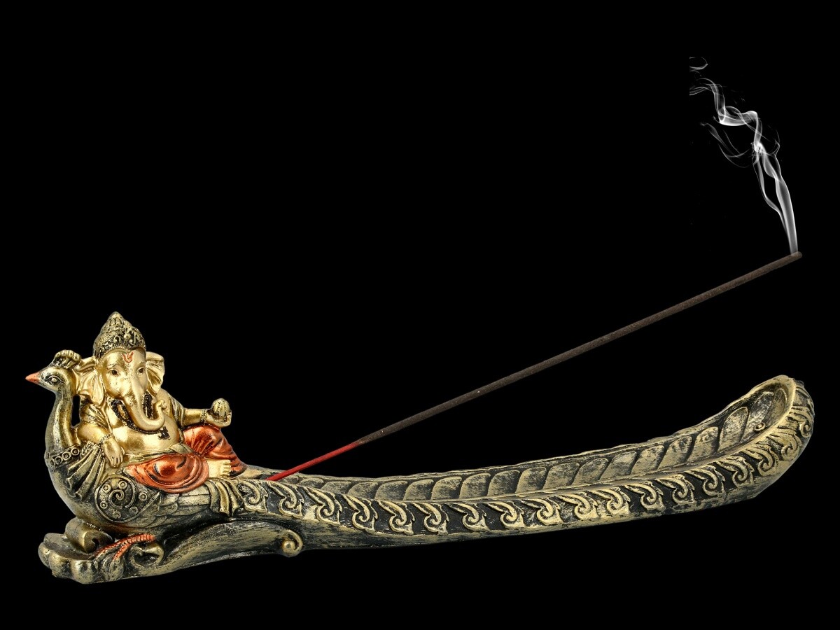 Incense Holder - Ganesha on Peacock - Feng Shui Incense Holder Scent