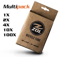 Zol Multipack Fat Tire Bike Bicycle Inner Tube 26"x4.0 Schrader Valve 48mm