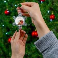 Christmas Ornament, Christmas Gift, Home Decor, Pewter Snowflake Ornament
