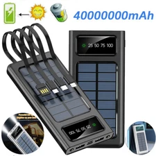 Super Solar Power Bank 100000mAh 4 USB Backup External Battery for Mobile Phone