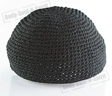 Black Knitted Kippah Yarmulke Tribal Jewish Hat covering Cap