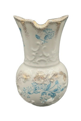 WH Grindley & Co England Primula Teal Floral & Gold Vase #2194U