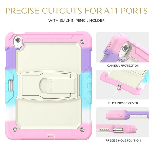 For iPad Pro 13/Air 13 11 inch Heavy Duty Full Body Case Stand Cover with Strap - Picture 8 of 30