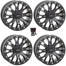 System 3 SB-4 Beadlock 15x10 Wide Wheels Black (5+5) Polaris RZR Turbo S / RS1
