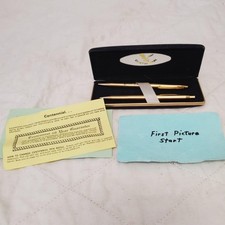 Centennial Gold-Tone Pen & Mechanical Pencil Set in Black Velvet Case