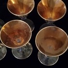 set of 8 clear glass gold rim stemmed cocktail glasses 5 oz mid-century modern — photo 4