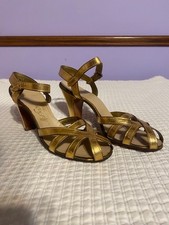 Vtg 1930's Gold Mid-Town Formals Heels