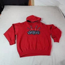 JNCO Hoodie Mens Extra Large Red Graphic Crown Y2K Logo Pullover Skate Vintage