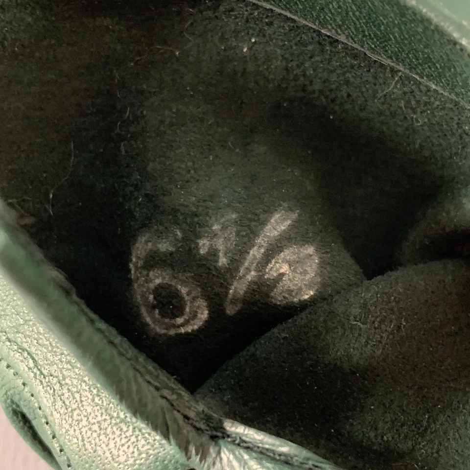 Guanti In Pelle Verde Vintage Taglia 6.5 - Immagine 3 di 3