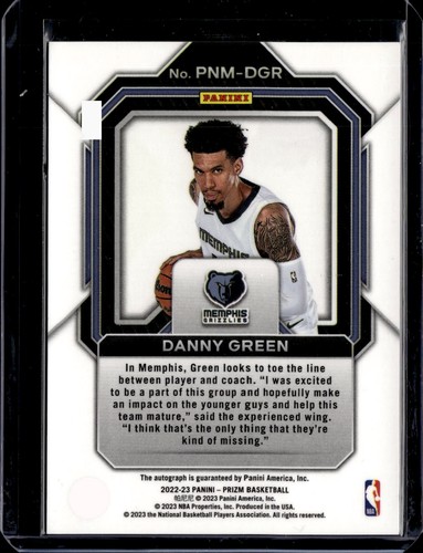 2022-23 Panini Prizm Danny Green Penmanship Auto Grizzlies (59H) - Bild 2 von 2