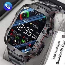 2026 New Military Smart Watch Men IP67 3ATM Outdoor Sports Fitness Tracker Blood