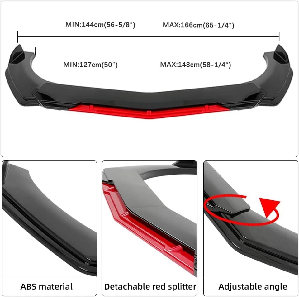 Front Bumper Lip Splitter Spoiler Body Kit Parts Accessories KDM for Kia Sorento Foto 3 de 4