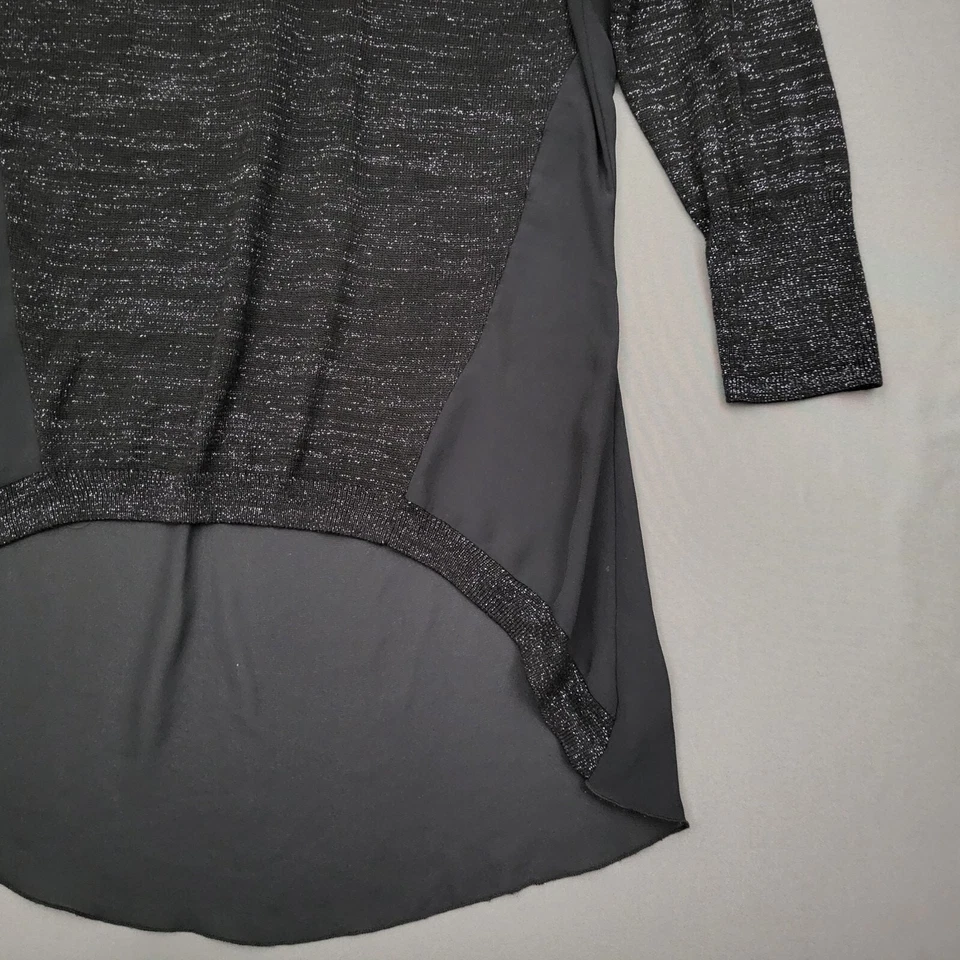 Blusa Nicki Manaj Feminina Grande L Manga 3/4 Transparente Alta Baixa Pulôver Preta - Imagem 4 de 4