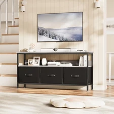 55 Inch TV Stand for Living Room, TV Stand with 3 Drawers, Compact Entertainm...