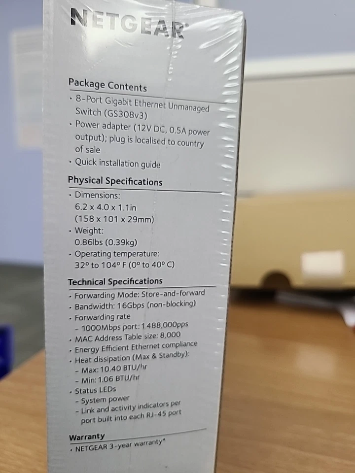 NETGEAR GS308-300PAS GS308 8 Gigabit Port Unmanaged Ethernet Switch - Image 2 of 4